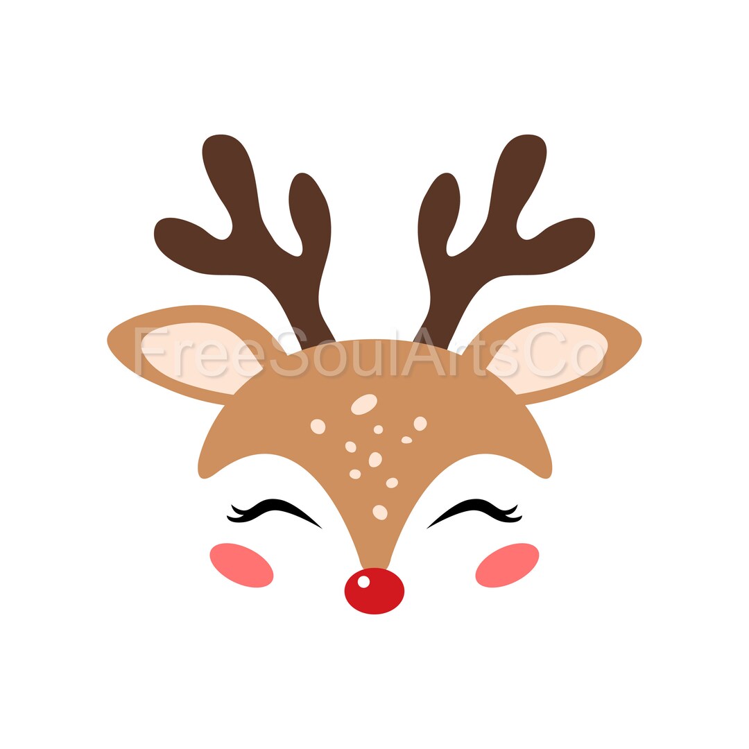 Reindeer Svg. Red Nose Rudolph Svg. Christmas Svg. Reindeer Face Svg ...
