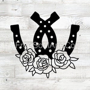 Horseshoe Svg. Floral Horseshoe Svg. Horseshoe Flowers Svg. Lucky Svg. Horse shoe rose Svg Cut File. Horse shoe clipart. svg png dxf jpg