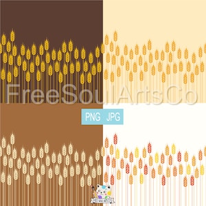 Trigo png jpg. Espigas de trigo. Fondo De Trigo Colorido Patrón Sin Costuras. Cosecha de otoño. Grano. Trigo png jpg imágenes prediseñadas. Impresión digital png jpg