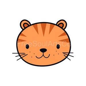 Tiger Svg. Cute Tiger Svg. Cute Baby Tiger Svg. Tiger Gesicht Svg. Tiger Clipart. Tiger Shirt Print. Plotterdatei für Cricut, Silhouette. svg png
