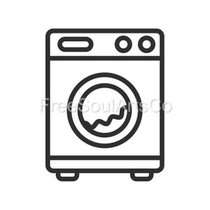 Washing Machine Svg, Laundry Png, Washer Clipart, Laundry Machine Dxf,  Laundry Eps, Laundry Cricut, Washer Cut File, Washer Silhouette 