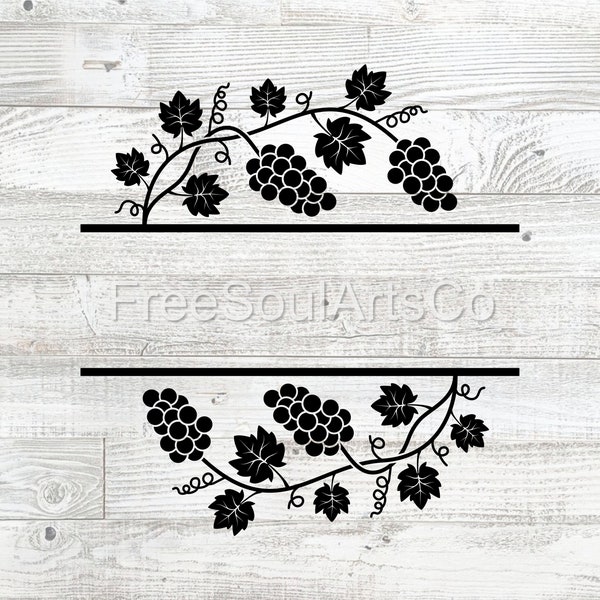 Grapes svg. Grapes Name Split Svg. Grape vine Svg. Grapes ornament Svg. Grapes clipart. Cut file. Grapes silhouette. svg png dxf jpg