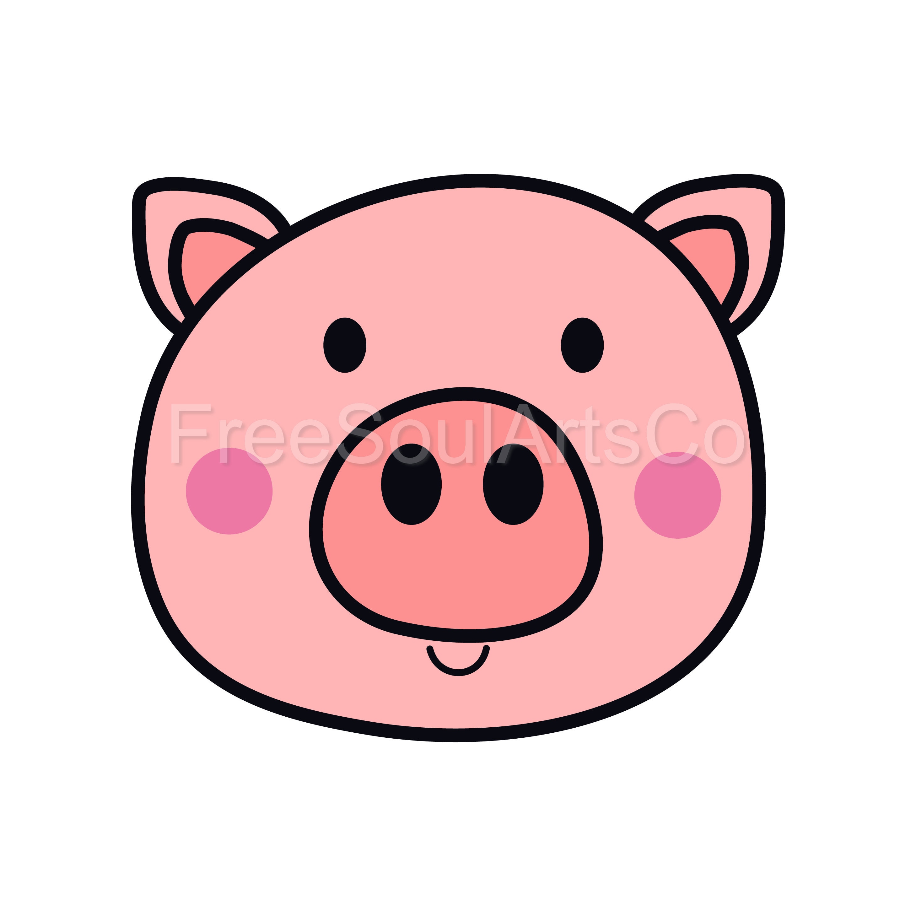 Pig svg. Cute baby pig svg. Piglet svg. Farm animal svg. Pig face svg. Pig clipart. Cut file for Cricut, Silhouette. svg png dxf jpg