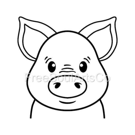 Baby Pig Clipart Black And White