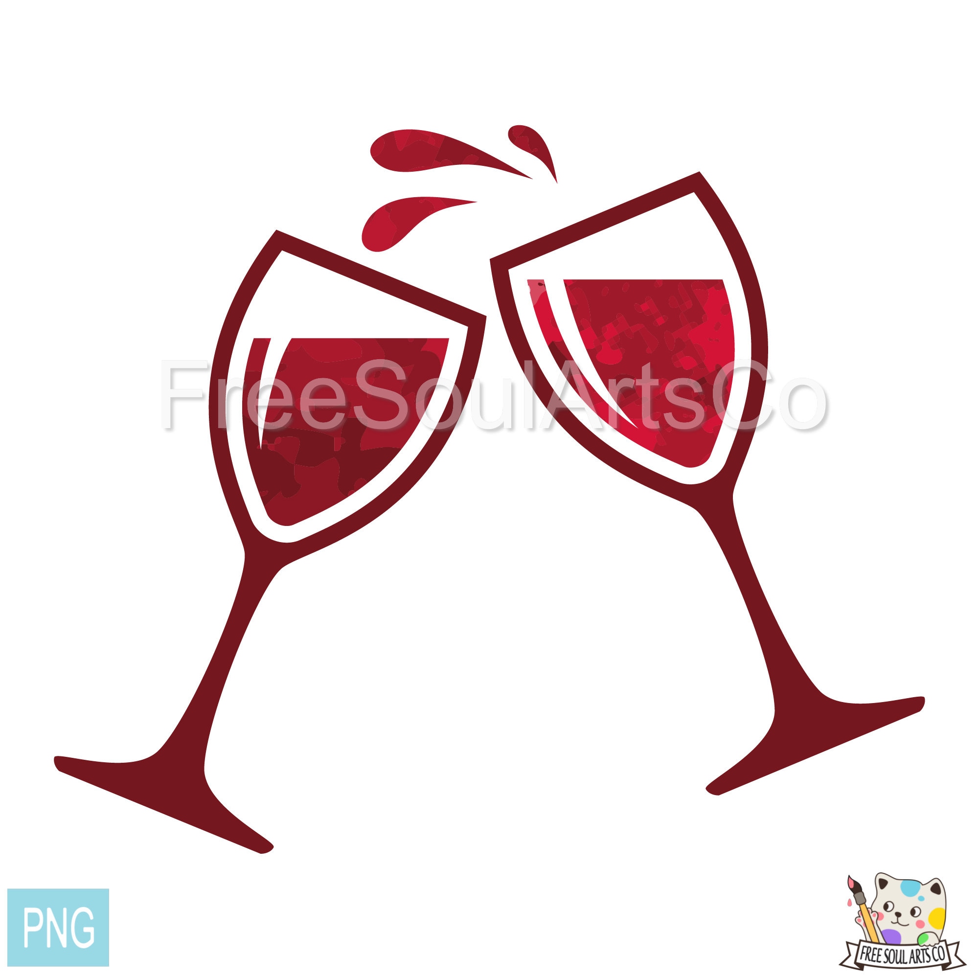 Wine Glasses Png. Wine Png. Red Wine Splashes. Cheers. Alcohol Drinking.  Clinking Wine Glasses Clipart. Digital Png Print - Etsy