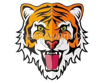 Tiger Svg. Tiger head Svg. Tiger face Svg. Tiger head clipart. Wild cat. Cut file. Silhouette Cameo Cricut. Animal print. svg png dxf jpg