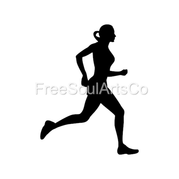 Running Girl Svg. Runner Svg. Woman Athlete Running Jogging Etsy