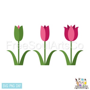Tulip Svg Bundle. Spring Flower Tulip Svg. Tulip Flowers Svg. Floral Svg Png Clipart. Cut files for Cricut, Silhouette. svg png dxf