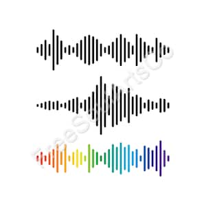 Geluidsgolf Svg. Muziek Svg. Geluidsgolf audiotrilling Svg. Geluidsgolven pulseren. Muziek frequentie niveau Svg. Clipart cut file. SVG PNG DXF