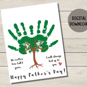 Handprint Art Gift for Dad, Gift For Dad, DIY Kid Craft, Baby Handprint Craft, Father&#39;s Day gift, Gift From Son, Gift From Daughter