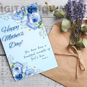 Happy Mother's Day Card Printable, Mother's Day, Mother's Day Cards, Greeting Card, Bible Verse, Scripture Card, Digital Download