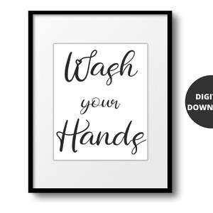 Wash Your Hands, Bathroom Decor, Wall Art. Wall Decor, Bathroom, Bath