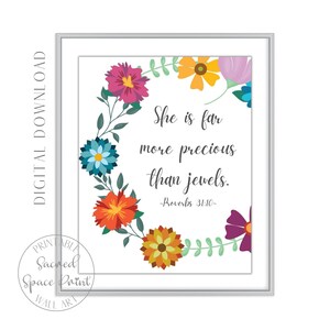 Baby Girl Nursery, Bible Verse Wall Art, Nursery Decor, Nursery Print, Proverbs 31:10, Nursery Wall Art