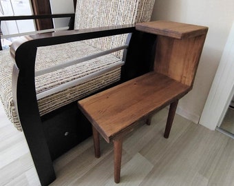 Wooden Side Table - Decorative Design Solid Mini Rack - Design Magazines and Night Stand