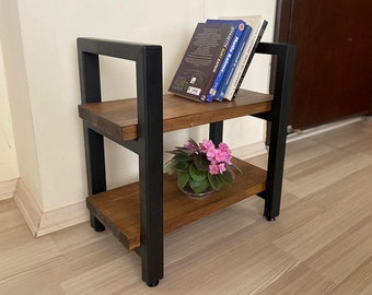 Multipurpose Design Shelves - Solid Wood Small Bookcase - Wooden Shoe Rack