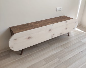 Solid Wood Small Tv Stand - Decorative Wooden Tv Unit - Customizable Modern Unique TV Stand