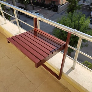 Foldable Solid Wood Balcony Table: Portable Patio Desk