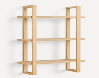 Solid Wood Wall Mounted Bookshelf: Rustic Floating Shelves