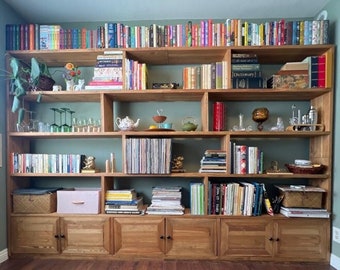 Customizable Solid Wood Bookcase: Rustic Pine/Spruce Library - Custom Wooden Bookshelf