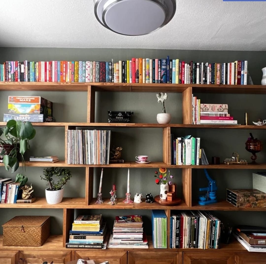 Customizable Solid Wood Bookcase: Rustic Pine/spruce Library - Custom ...