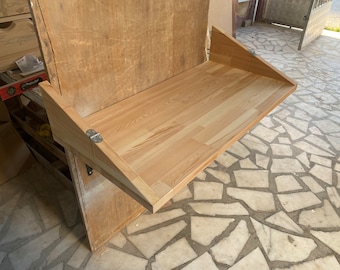 Solid Pine Foldable Desk: Wall Mounted Murphy Table