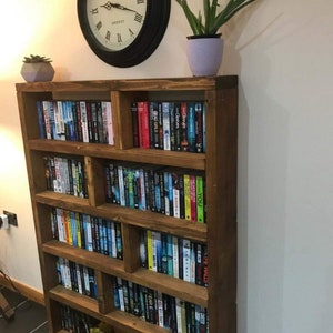 Customizable Solid Wood Bookcase - Wooden Rustic Design Bookshelf - Massive Large Library image 5