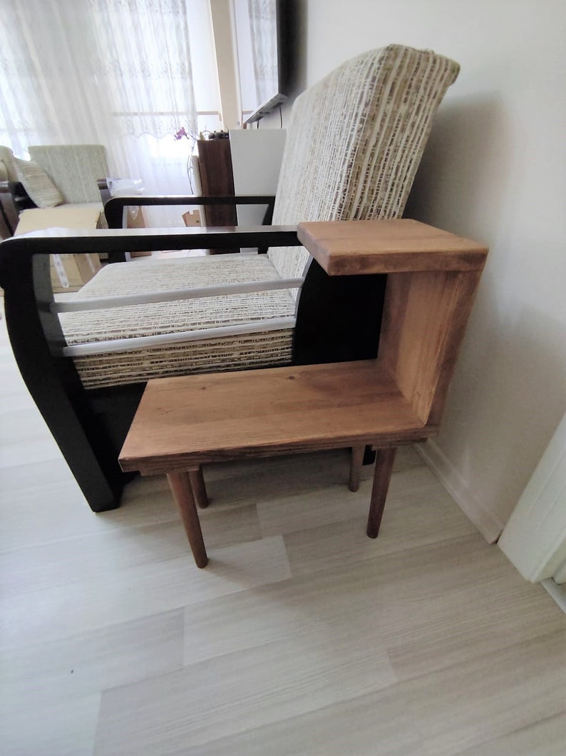 Table Design With Side Rack Wooden Side Table - Decorative Design Solid Mini Rack - Design ...
