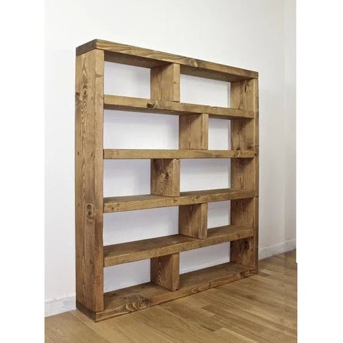 Wooden Large Bookshelf Gorgeus Customizable Library Modern - Etsy