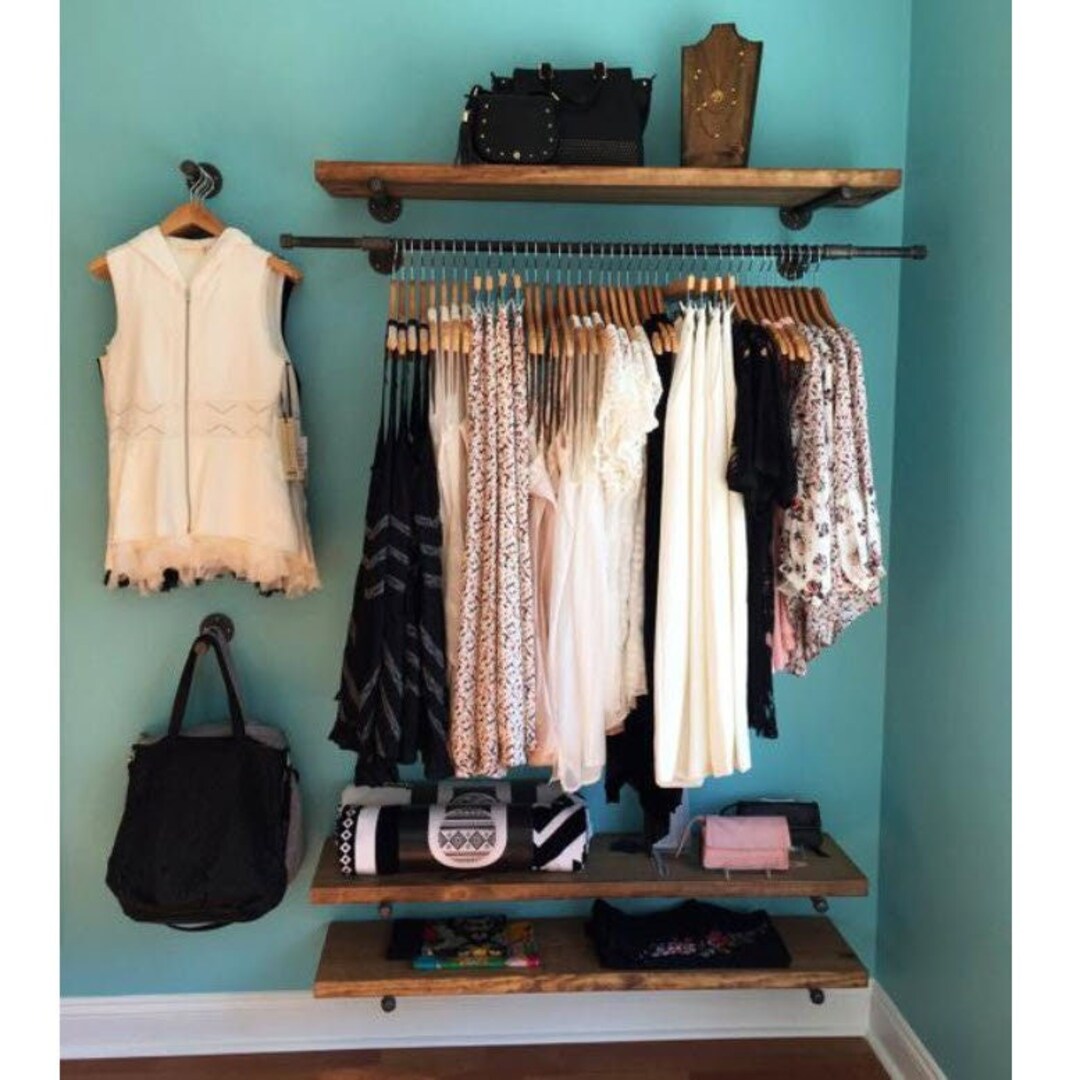 Floating Jacket Rack Solid Wood Floating Coat Rack: Farmhouse Entryway Organizer - Etsy
