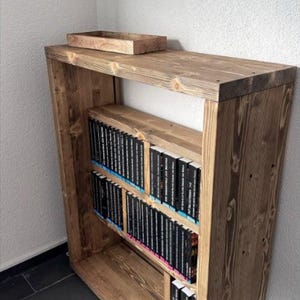 Customizable Solid Wood Bookcase - Wooden Rustic Design Bookshelf - Massive Large Library image 6