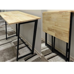 Mesa plegable de madera maciza - Escritorio portátil de madera - Consola de oficina plegable decorativa - Mesa de cocina/comedor