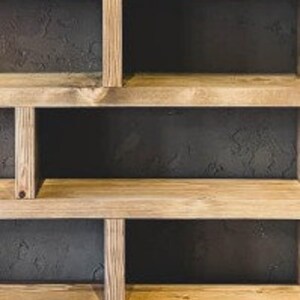 Customizable Solid Wood Bookcase - Wooden Rustic Design Bookshelf - Massive Large Library image 3