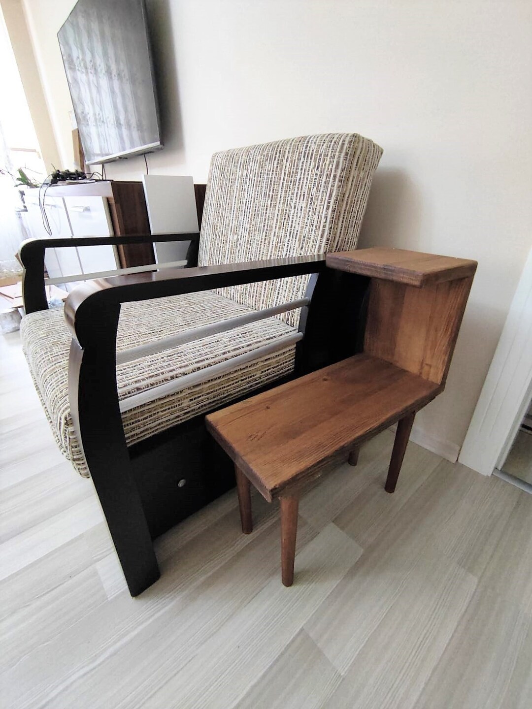Table Design With Side Rack Wooden Side Table - Decorative Design Solid Mini Rack - Design ...