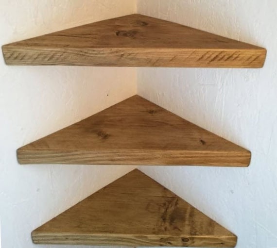 5 Étagères d’Angle Murale en Bois en Forme de Secteur Un Design