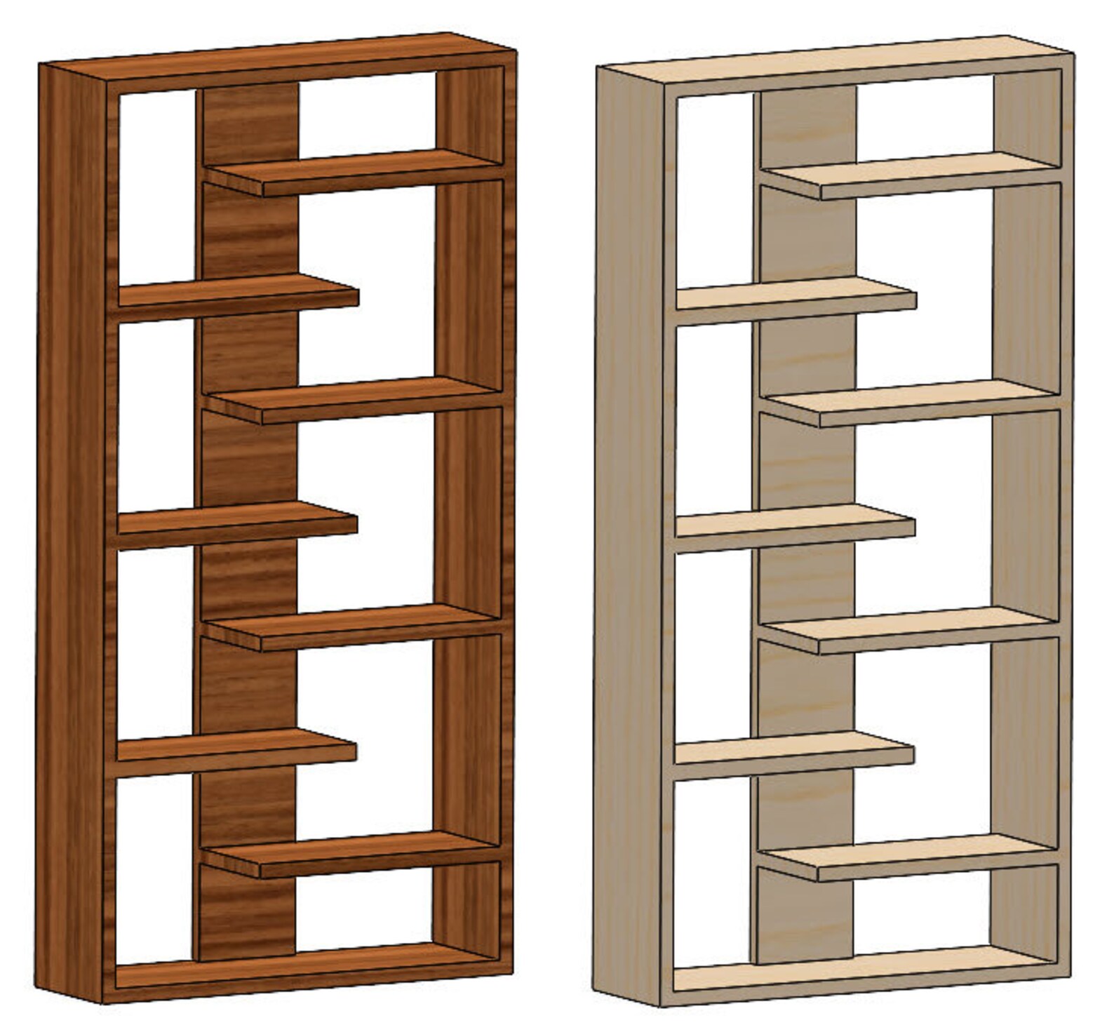 Decorative Solid Wood Bookcase - Design Massive Wooden Bookshelf ...