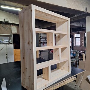Customizable Solid Wood Bookcase - Wooden Rustic Design Bookshelf - Massive Large Library image 7