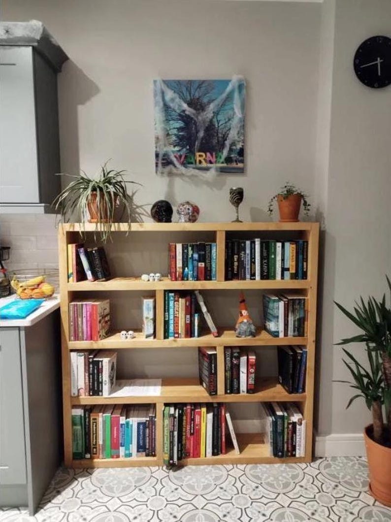 Customizable Solid Wood Bookcase - Wooden Rustic Design Bookshelf - Massive Large Library image 1
