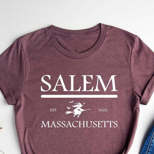 Salem Massachusetts Shirt, Hocus Pocus Shirt, Witchy T-Shirt, Salem Outfit, Witch Sweatshirt, Witch Broom Tee, Fall Outfit, Spooky Vibes Tee