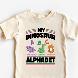 My Dinosaur Alphabet Shirt, Alphabet Shirt, ABC T-Shirt, Animal Alphabet Shirt, Kindergarten Outfit, Kids Shirt, Back To School Clothing