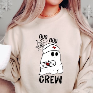 Boo Boo Crew Shirt Gift For Nurses, Nicu Nurse Gift Ghost Tshirt,Spooky Clothing,Spider Web Tee,Boo Shirt, Nurse Fall Tee,Halloween Crewneck