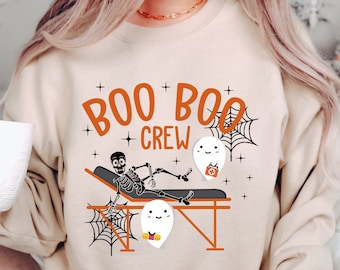 Boo Boo Crew Shirt Gift For Nurses, Skeleton Shirt, Ghost Tshirt,Spooky Tee,Halloween Nurse Tee,Boo Shirt,Nurses Fall Tee,Scary Vibes Outfit