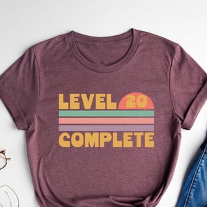 Level  20 Complete Shirt, 20th Birthday Shirt, 20th Anniversary T-Shirt, Couples Anniversary Tee, Best Husband Tee, Best Wife Gift Outfit