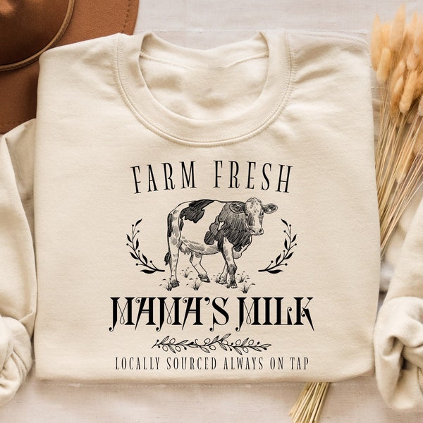 Farm Fresh Mama's Milk Vintage Funny Breastfeeding Mom Shirt, Retro Funny Lactation Consultant Shirt, Mother's Day Gift, New Mom Gift