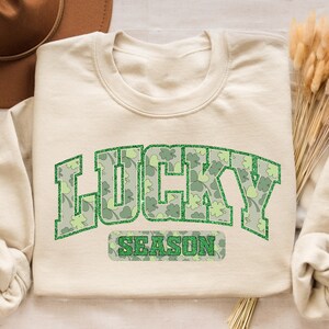 Lucky Season Sweatshirt, Lucky Shamrock Shirt, Four Leaf Clover Shirt for Women ,St Patrick's Day Shirt for Women, Irish Lucky Festival Tee