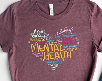 Mental Health Shirt, Be Kind To Your Mind Tee,Mental Health Matters,Positivity Shirt, Anxiety Shirt, Therapist Tee, Psychologist Shirt
