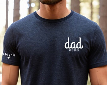 Custom Dad Est Shirt, Personalized Dad Shirt With Names, New Dad Outfit, Pregnancy Announcement Clothing, Fathers Day Gifts