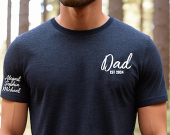Personalized Dad Shirt With Kids Names. Dad Tshirt, Dad Shirt, Gift for Dad, Dad Tee, Dad with Kids Names.