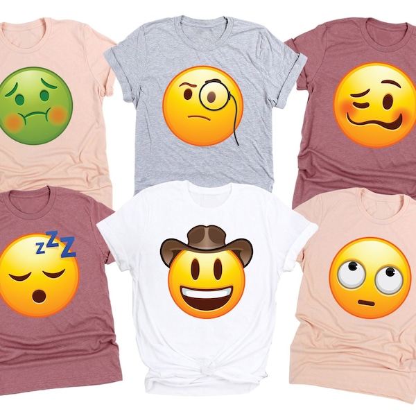 Custom Emoji Icon Shirts,Funny Emoji Group Sweatshirt,Family Reunion T-Shirt Funny Party Group Tee,Besties Party Tee,Emoji Group Costume Tee