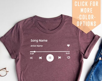 Custom Song Name Shirt Gift For Birthday, Custom Artist Name Shirt, Custom Song Name T-Shirt, Favorite Song Tee, Custom Favorite Artist Tee