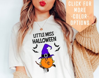 Little Miss Halloween Shirt Gift For Mr Man Little Miss Fans, Kids Halloween Shirt, Cute Halloween Gift, Witch Broom Shirt, Witchy Clothing